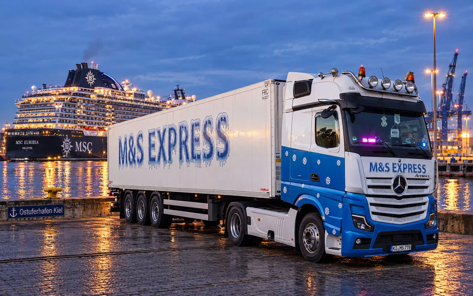 M&S Express Kühl-LKW mit Auflieger